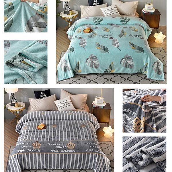 Winter Coral Blanket Warm Plush Sheets Double Quilt Spring and Autumn One-piece Flannel Blanket