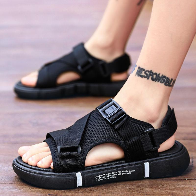 Men's Summer Casual Sandals Non-slip Breathable Black Slippers