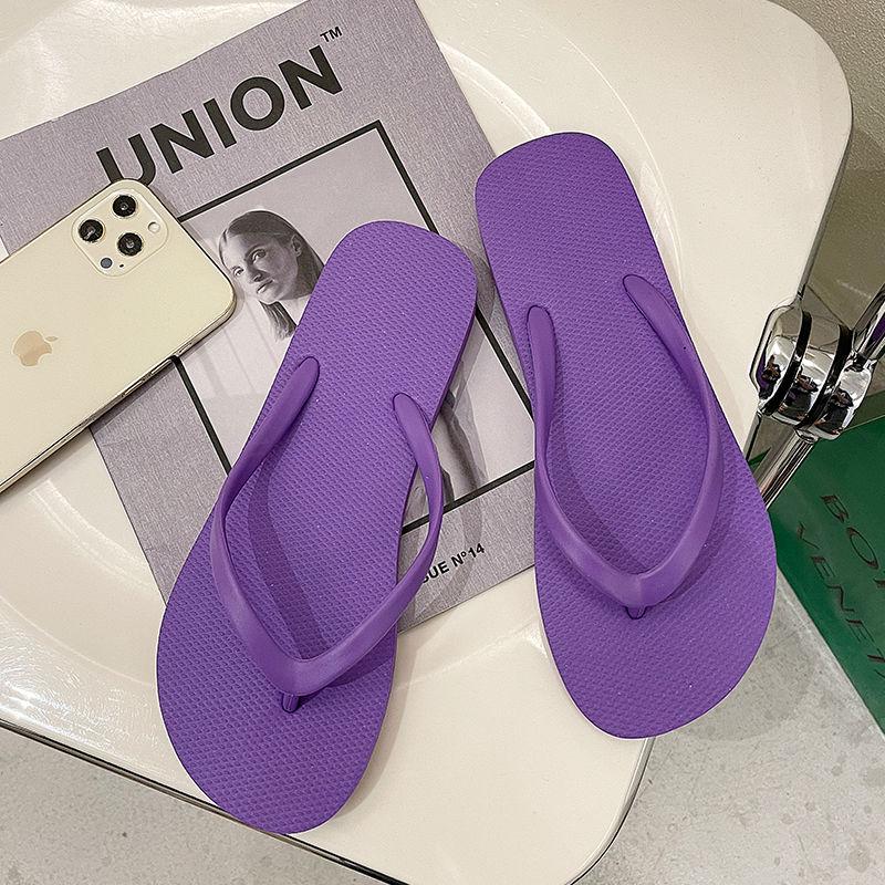 Ladies Summer Leisure Solid Color Flip-flops Sandals Beach Flip Flops