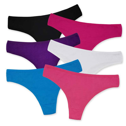 6 Pieces/set of Pure Cotton Underwear Panties Female T Back Sexy Fashion Large Size Wide Belt Pure Color Panties