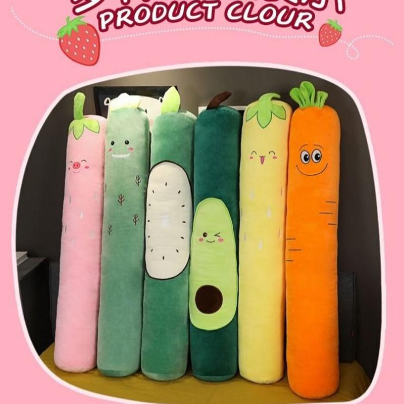 Fruit Long Strip Sleeping Pillow Removable Washable Cylindrical Plush Sleeping Pillow Boys and Girls Bed Office Pillow Sleeping Leg Pillow