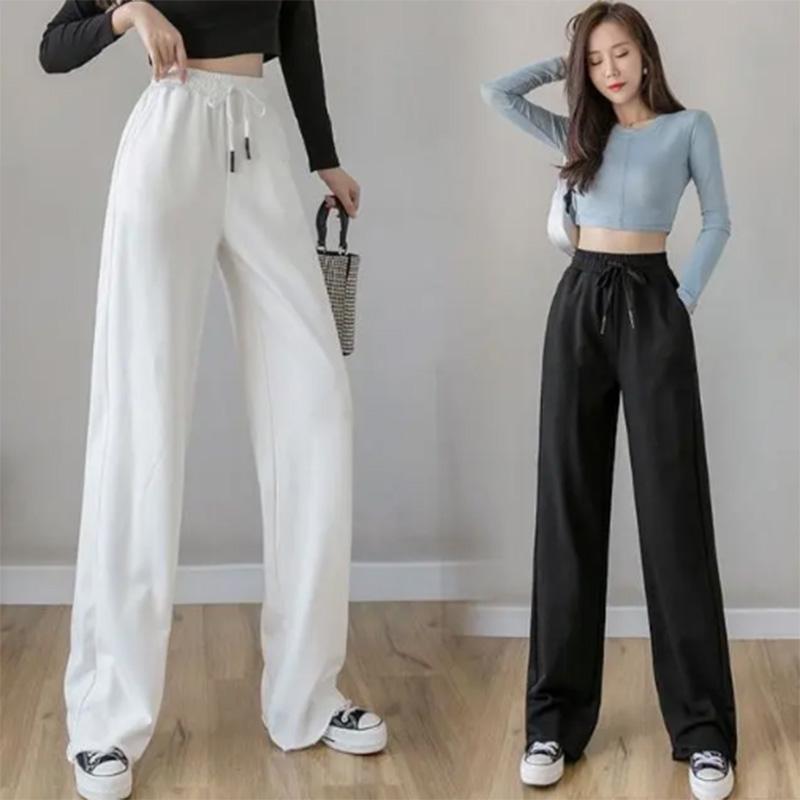 Drape Wide-leg Pants Women's Spring High Waist Loose Straight Solid Color Sports Pants Student Sports Casual Sweatpants