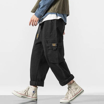 Fatty Overalls Loose Large Size Men's Trousers Straight Casual Pants Trendy Wide-leg Harem Pants