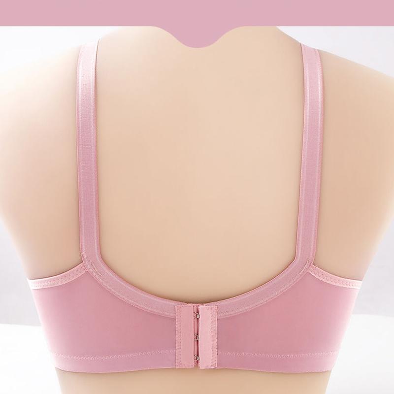 Large Size Thin Bra Without Steel Ring Gathered Sexy Bra Middle-aged and Elderly Women's Underwear