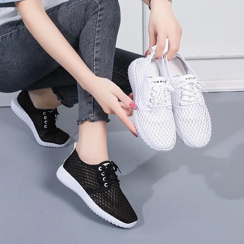 Breathable Shoes Ladies Summer Cloth Shoes Mesh Sports Casual Shoes Lightweight Running Shoes