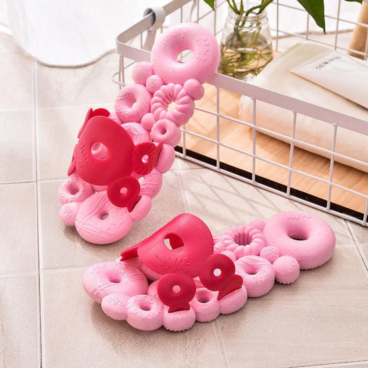 Bathroom Non-slip Slippers Female Summer Home Indoor Bath Quick-drying Soft Bottom Sandals Donut Hollow Leaky Slippers