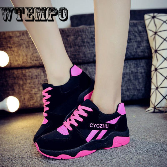 Women Chunky Sneakers Fashion Women  Shoes Lace Up Vulcanize Shoes Womens Trainers Casual Shoes