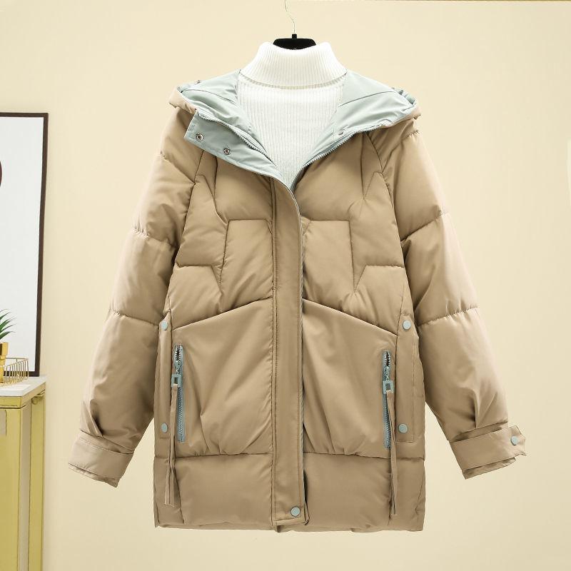 Winter Loose Padded Cotton-padded Jacket Women's Mid-length Hooded Jacket