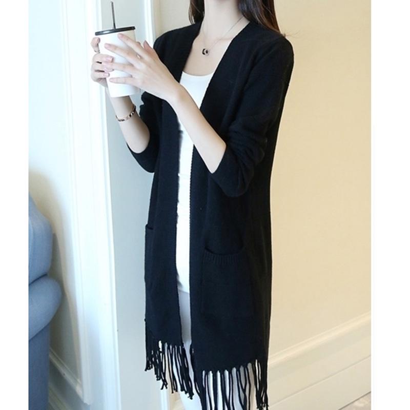 Mid-length Autumn and Winter Coat Casual Long-sleeved Knitted Cardigan Loose Sweater