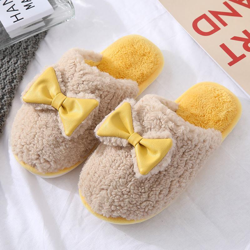 Autumn and Winter Pure Cotton Slippers Indoor Non-slip Soft-soled Shoes Warm Simple Plush Cotton Shoes