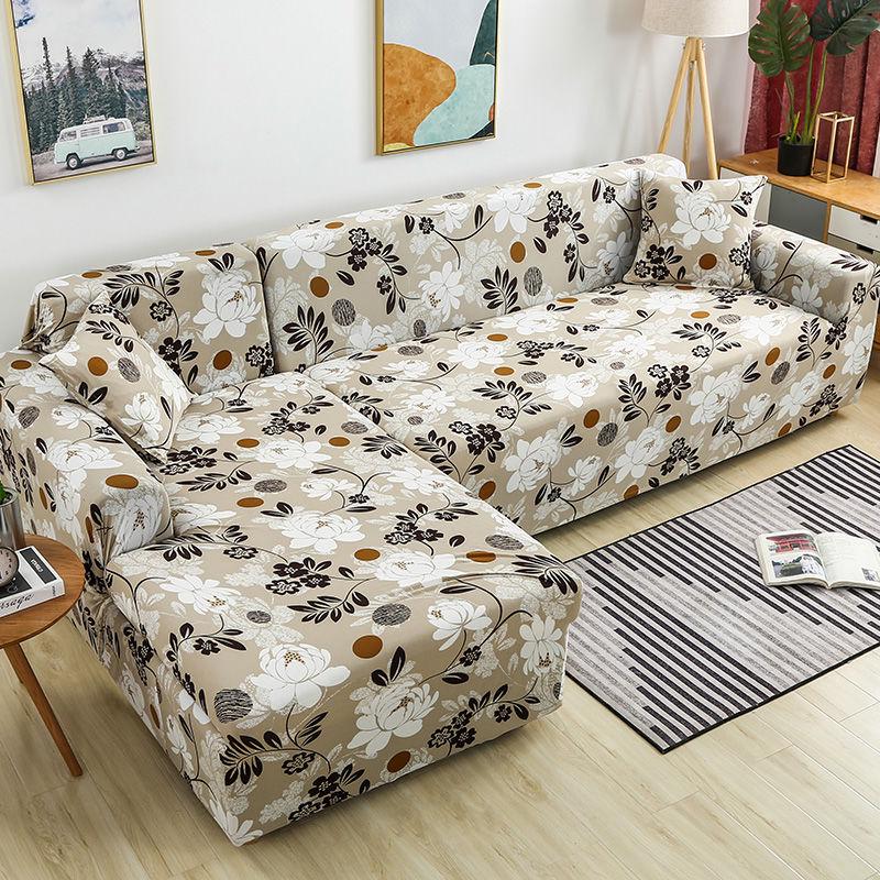 L-shaped Non-slip Elastic Machine Washable Living Room Sofa Cover Is Soft and No Pilling and Does Not Fade