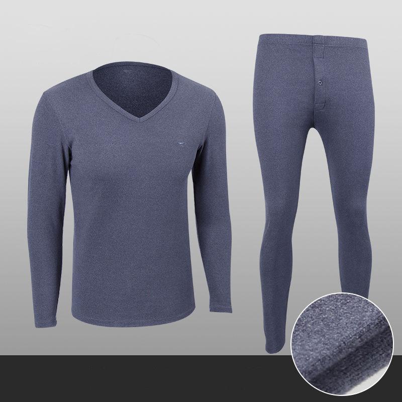 Men Winter Thermal Underwear O-neck Autumn Clothes Tight Suit Thicken Windproof Comfortable Soft Lining Long Sleeve Wearable Versatile Spring Pajamas