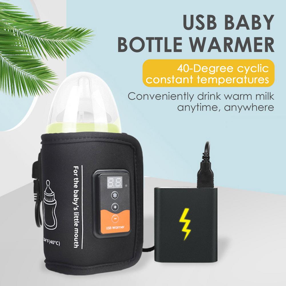 USB Milk Water Warmer Bag Baby Nursing Bottle Heater Baby Bottle Warmer USB LCD Display Travel Bottle Heater Milk Heating Keeper