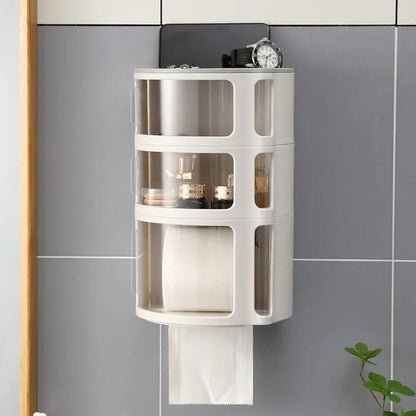 Toilet Tissue Box Toilet Free Punching Living Room Creative Stackable Paper Box Roll Paper Tube Multifunctional Rack