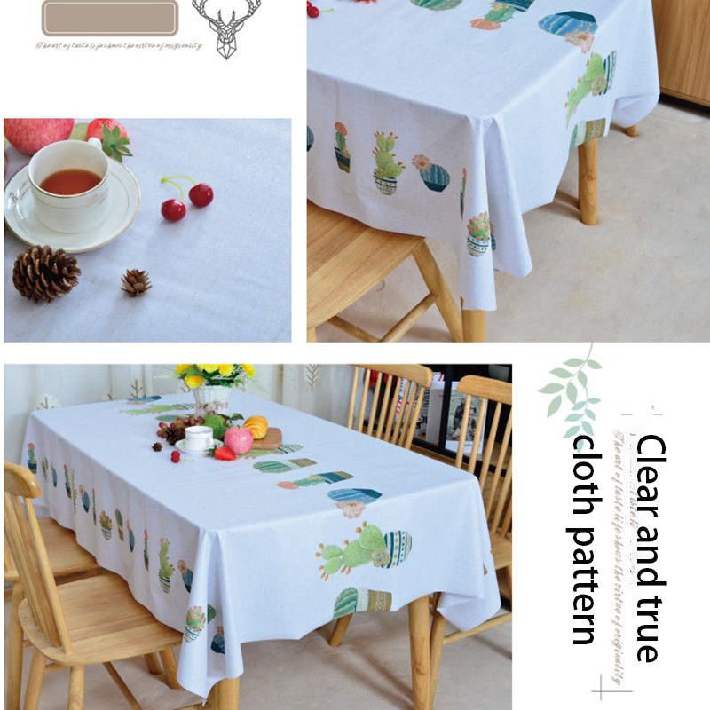 Tablecloth Waterproof and Oil-proof Disposable Pvc Table Mat Desk Cover Cloth Nordic Rectangular Home Coffee Table Cloth Fabric