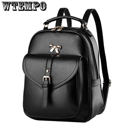 New Women Leather Backpacks Female Shoulder Bag Sac A Dos Ladies Bagpack Vintage School Bags