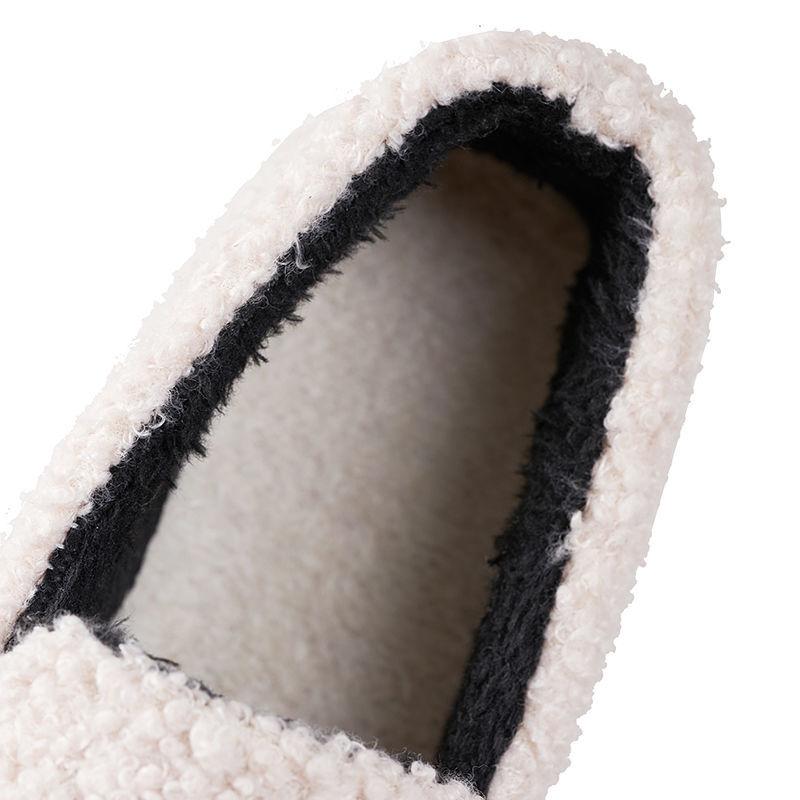 Women's Autumn and Winter Warm Doudou Shoes Thickened Soft Bottom Warm Woolen Shoes Flat Bottom Versatile Cotton Mother's Shoes