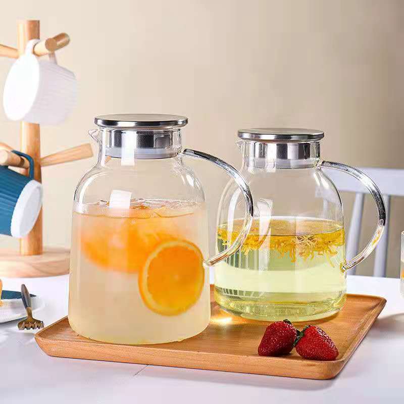 Cold Kettle Glass Kettle High Temperature Resistant Cold Water Cup Household Teapot Cool White Water Bottle Set Large Capacity