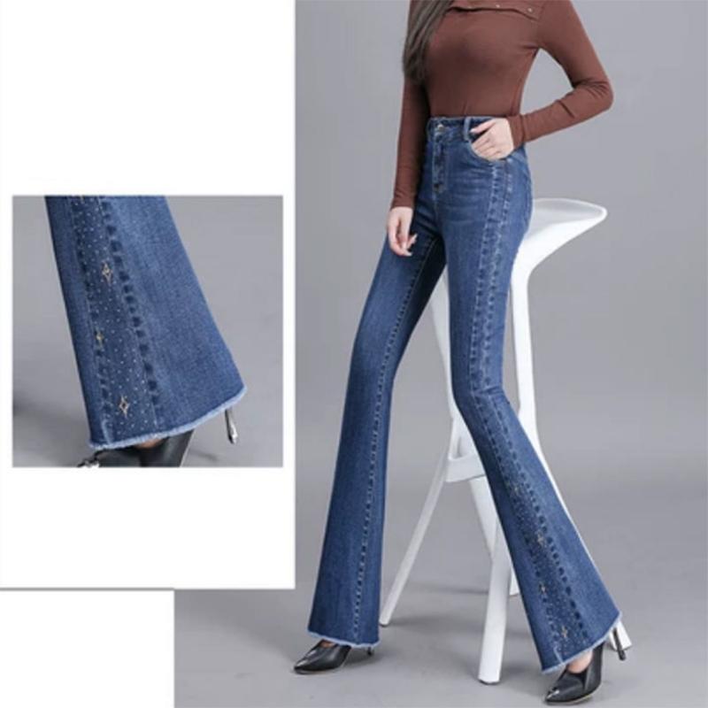 Fishtail Jeans Slim Denim Flared Pants Ladies Straight High Waist All-match Ins Tide 2022 New Trousers