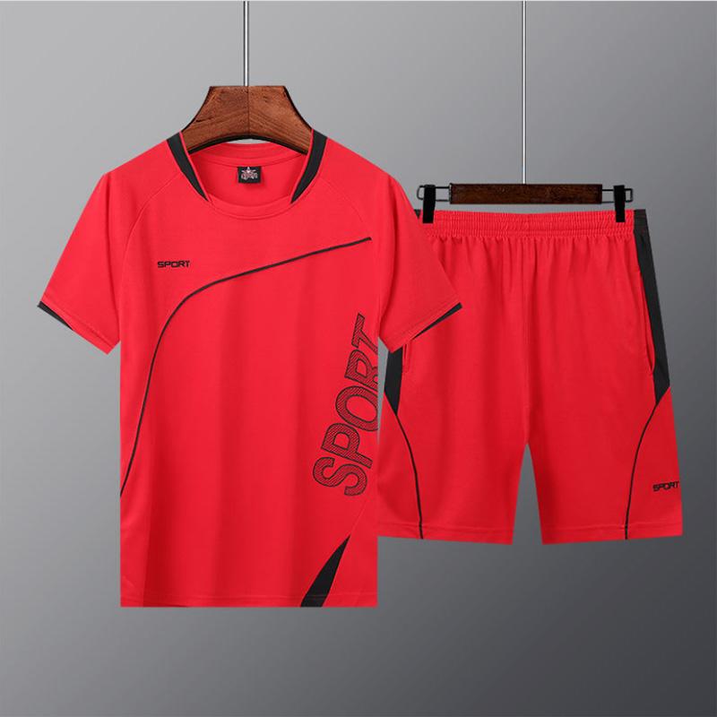 Summer Men's Sports Suits Casual Running Fitness Clothes Short-sleeved Shorts Men's Sportswear Training Clothes Quick-drying