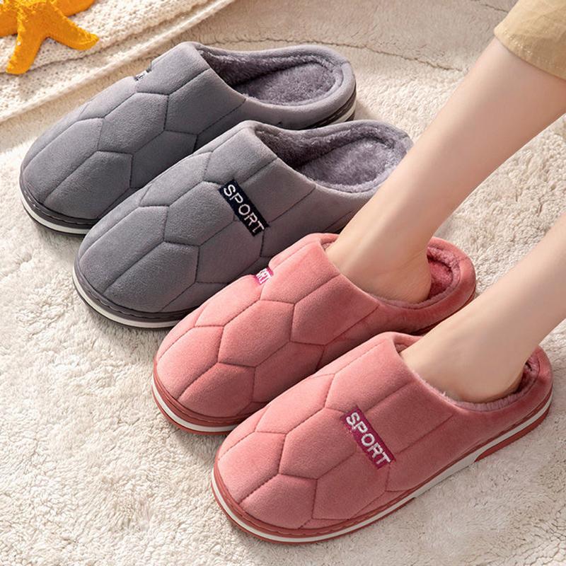 Thick-soled Non-slip Home Household Couple Slippers Warm Thick Plush Slippers Winter Unisex Indoor Cotton Slippers