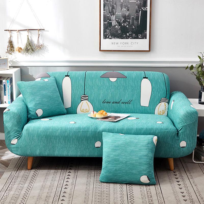 1-4 Seat Sofa Cover Full Cover Universal Cover Fashion Printing Elastic Universal Combination Sofa Cover Leather Sofa Cushion Towel Full Cover Fabric