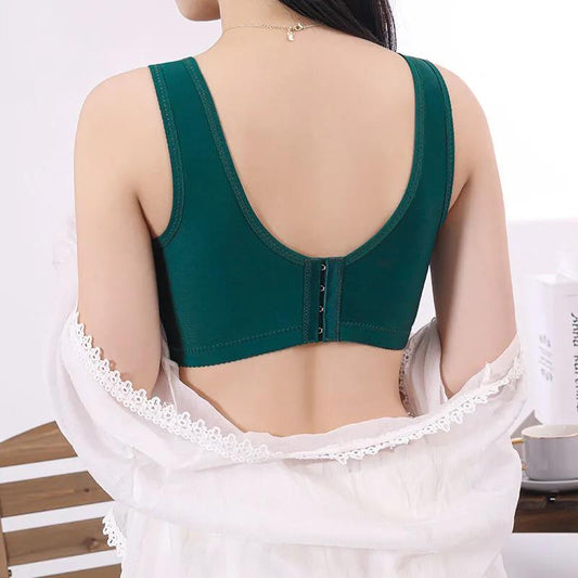 Thin Large Size No Steel Ring Underwear Women's Anti-sagging Breastfeeding American Back Bra Gather Big Breasts Show Small Bra