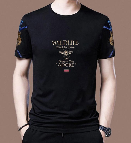 Round Neck Short-sleeved T-shirt Men's Ice Silk Summer Half-sleeved Young and Middle-aged Men's Breathable Loose T-shirt Top Clothes