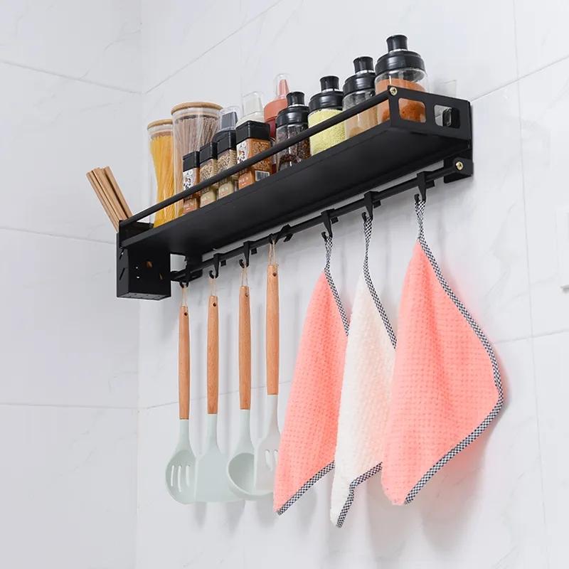 Thickened Punch-free Kitchen Rack Seasoning Rack Wall-mounted Corner Rack Seasoning Oil Salt Sauce Vinegar Storage Rack