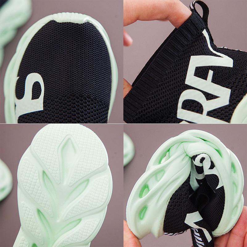 Autumn Children's Sports Shoes Boys Fashion Mesh Breathable Sports Shoes Students Running Girls Shoes Non-slip Coconut Shoes