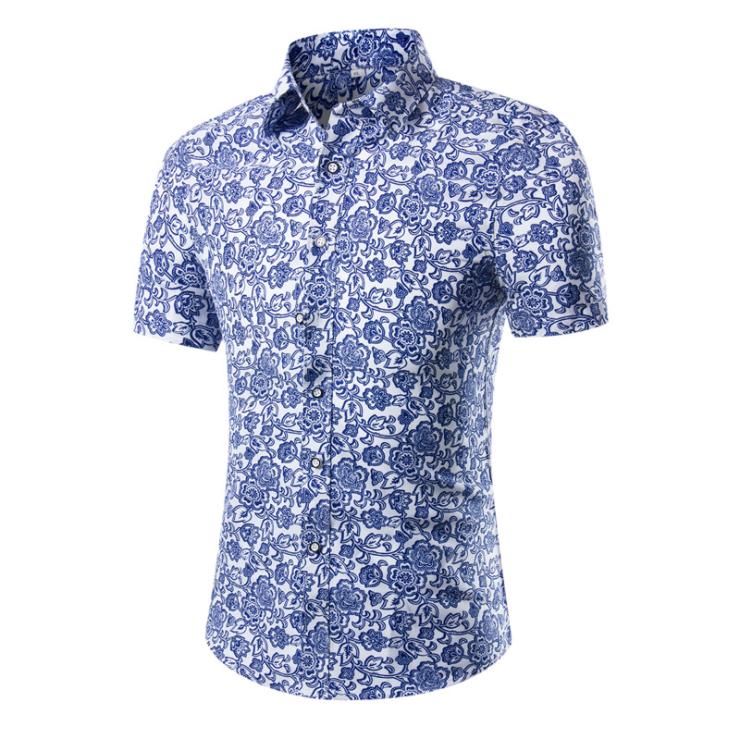 Summer Plus Size Men's Short-sleeved Shirt European and American Fashion Camouflage Casual Shirt