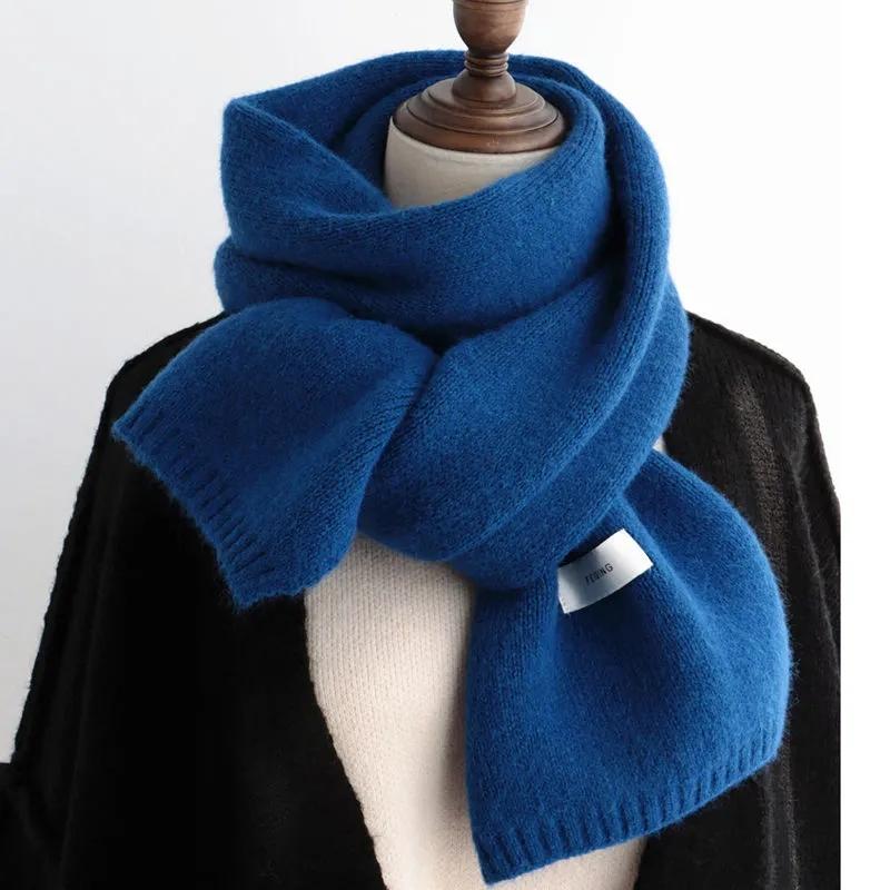 Women's Winter Knitted Scarf All-match Warm Thermal Scarves Long Soft Solid Classic Neck Cover Kiss-skin Neckerchief Female Thick Wrap Shawl