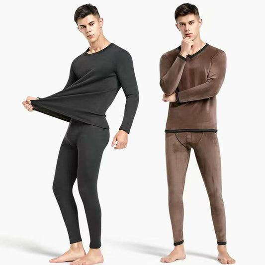 Men Winter Thermal Underwear Autumn Clothes Tight Suit Thicken Windproof Comfortable Lining Long Sleeve High Elasticity Tracksuit Wearable Versatile