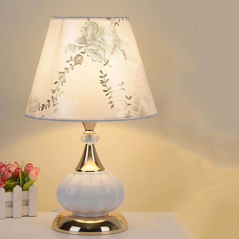 LED Table Lamps Bedroom Crystal Fabric Bedside Lamp Table Lanterns Home Decoration Indoor Lighting