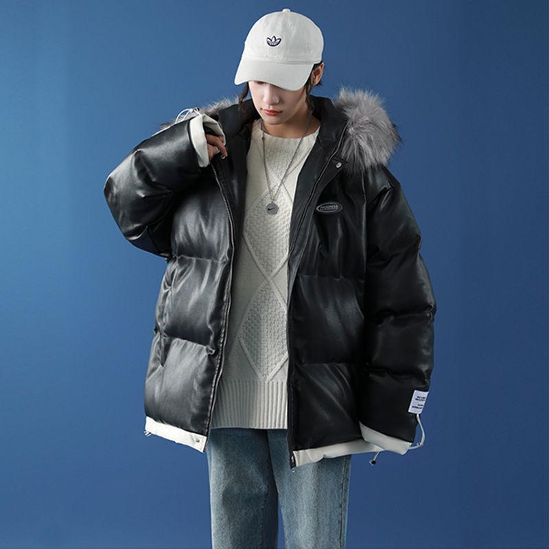 Women's Winter Cotton-padded Jacket Fluffy Big Fur Collar Hooded Loose Thick Bread Coat Cotton-padded Coat Winter Warm Loose Cotton Coat Jacket