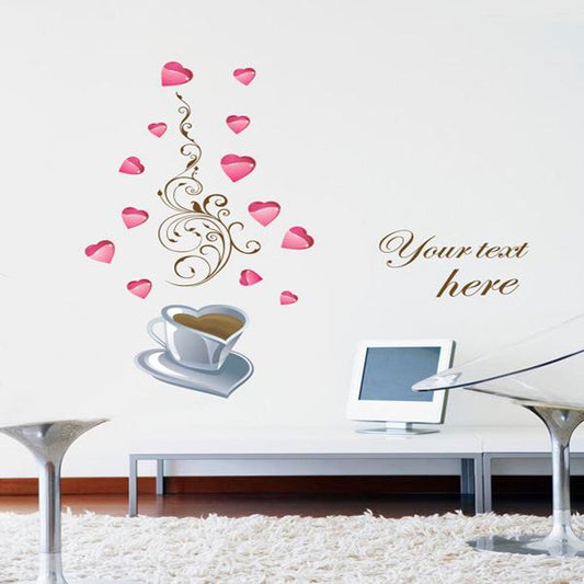 TV background pink flower romantic wedding room sofa background wall stickers wallpaper coffee story