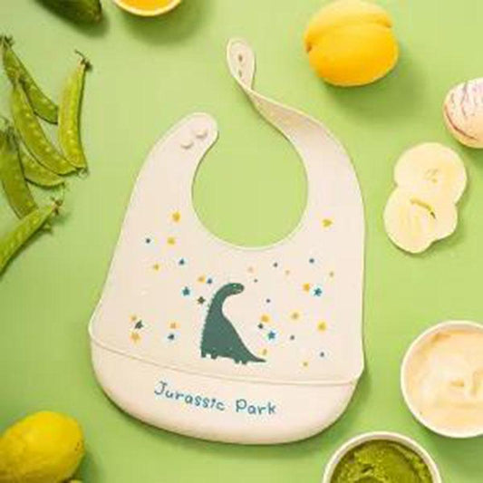 Silicone Baby Rice Pocket, Baby Eating Bib, Waterproof Cute Cartoon Large Saliva Pocket, Dirt-resistant Rice Pocket