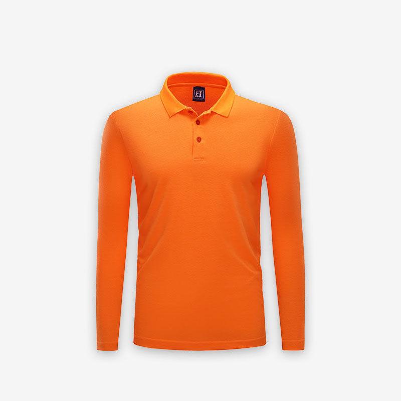 Fall Long-sleeved POLO Shirt Solid Color Lapel Long-sleeved T-shirt Can DIY Text and Patterns