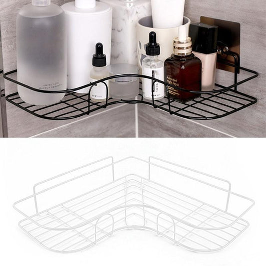 Self Adhesive Bathroom Shower Shelf Metal Wall Mounted Storage Organizer Rack