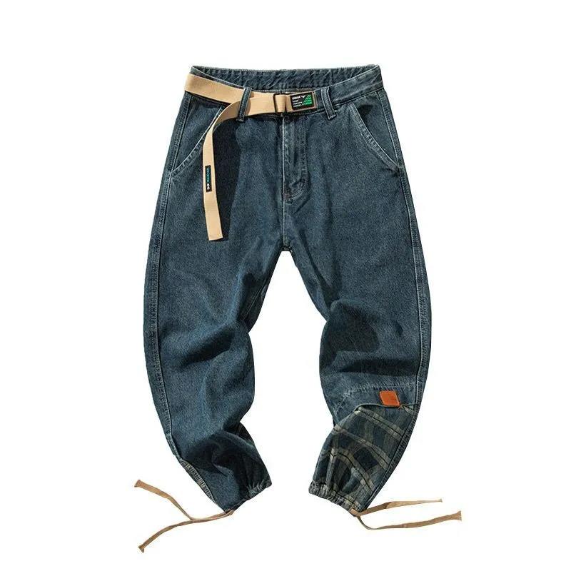 Jeans Men's Spring and Autumn Trend Loose Trousers Men's Stitching Hip-hop Overalls Men's Trousers