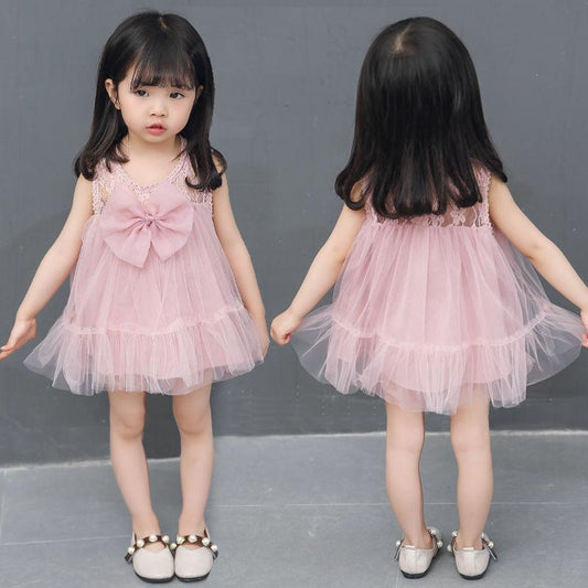 Infant Dress Newborn Baby Girl Dresses Princess 0 3 6 12 Months Baby Dress Mesh Skirt Bow Pleated Ruffle Dress