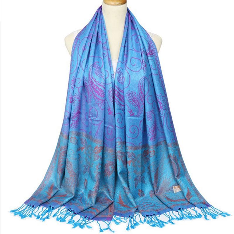 Scarf Autumn and Winter Women's Dual-use Warmth Thick Super Long Chinese Style Scarf Fashion Printing Fringed Scarf Shawl