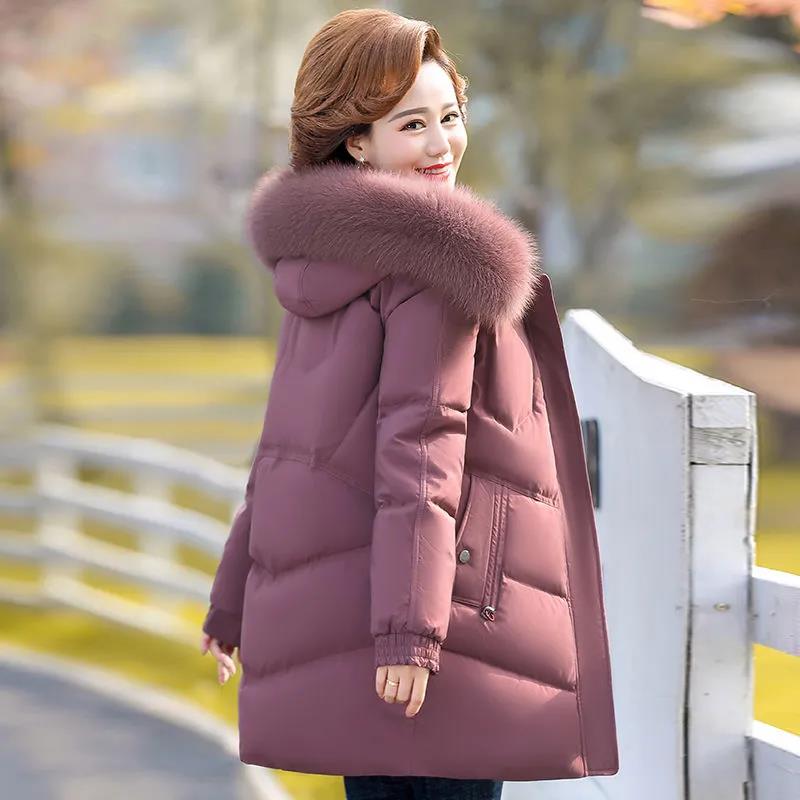 Winter Coat Down Padded Jacket Plus Velvet Padded Jacket Women's Mid-length Padded Jacket