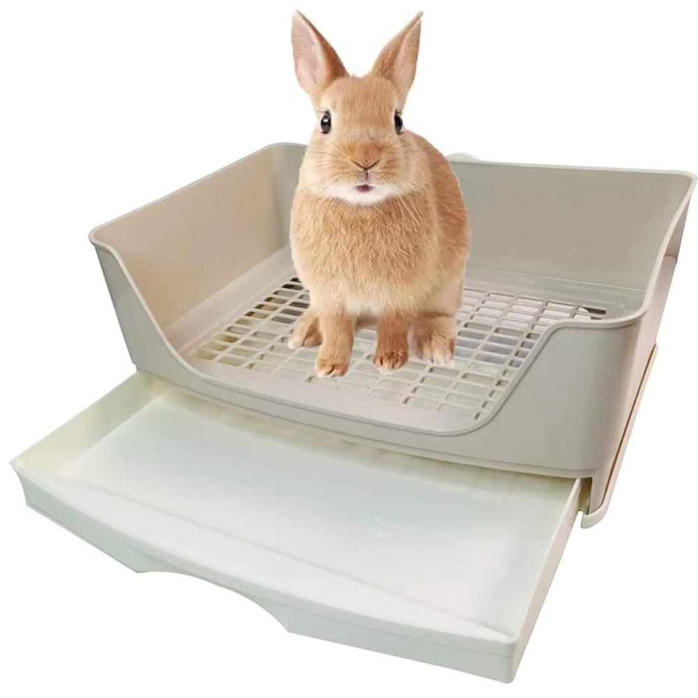 Large Rabbit Toilet Trainer Potty Corner Tray Garbage with Drawer Pet Tray Adult Hamster Guinea Pig Ferret Rabbit