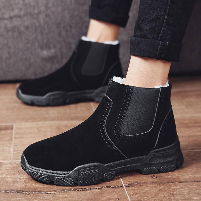 Men Boots Winter Shoes Mans Footwear Warm Fur Snow Boots Ankle Botas Men Plush Winter Sneakers