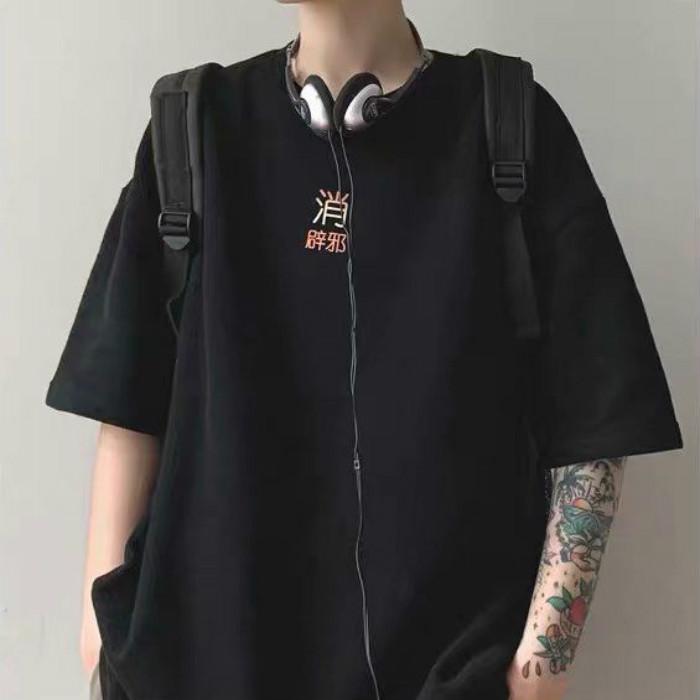 Chinese Style Summer Short-sleeved T-shirt Men's Loose Lazy Round Neck Couple Half-sleeved Shirt