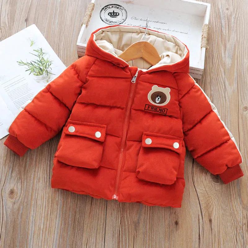 Boy's Padded Jacket New Girl's Padded Jacket Baby Winter Clothes Thick Velvet Mid-length Baby Child Warm Cotton Coat