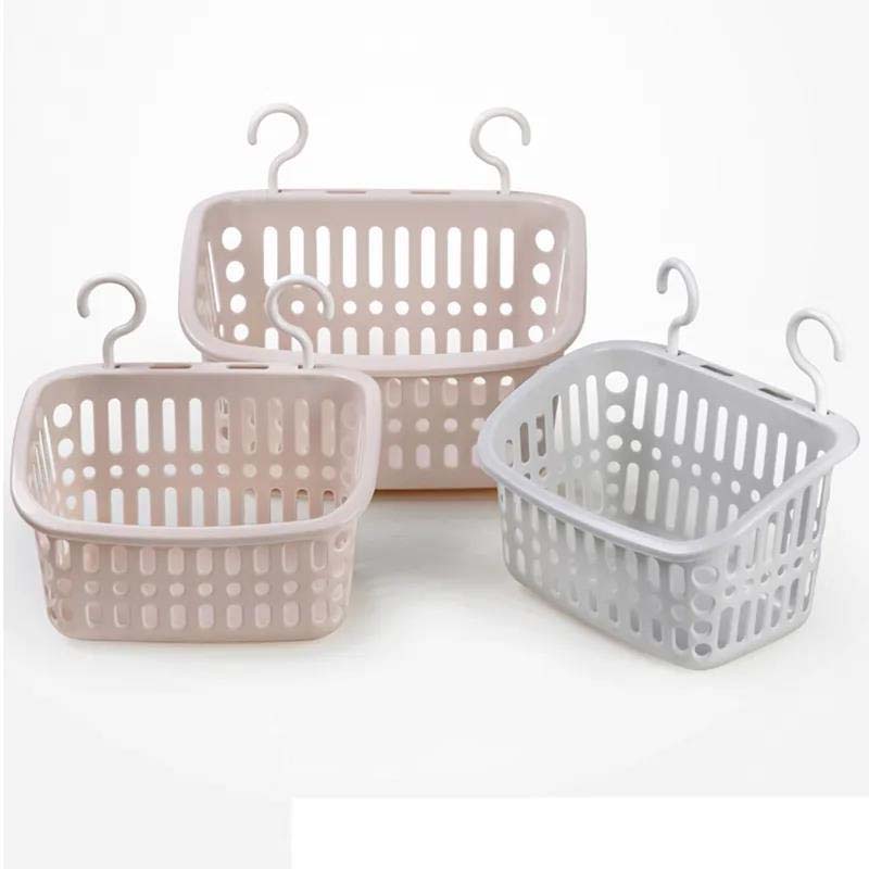 Wall Bathroom Shelf Storage Basket Kitchen Bedroom Dormitory Bathroom Plastic Storage Baskets