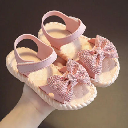 Newest Summer Kids Shoes 2021 Fashion Leathers Sweet Children Sandals for Girls Toddler Baby Breathable Hoolow Out Bow Shoes