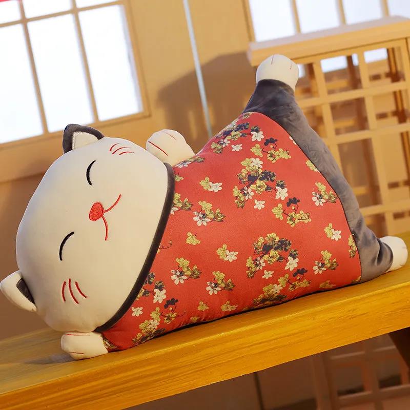 Japanese Beckoning Cat Doll Pillow Quilt Dual-use Sofa Back Cushion Office Seat Waist Cushion Lumbar Pillow Blanket